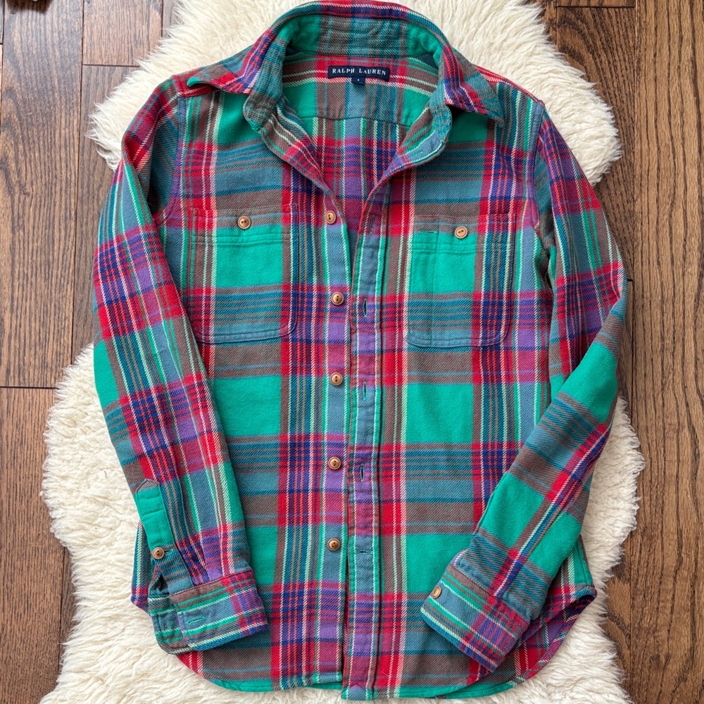 Ralph Lauren Red and Green Plaid Shirt